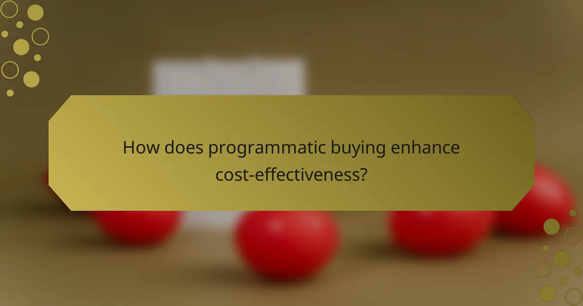 How does programmatic buying enhance cost-effectiveness?