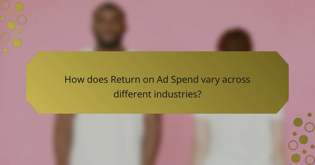 How does Return on Ad Spend vary across different industries?