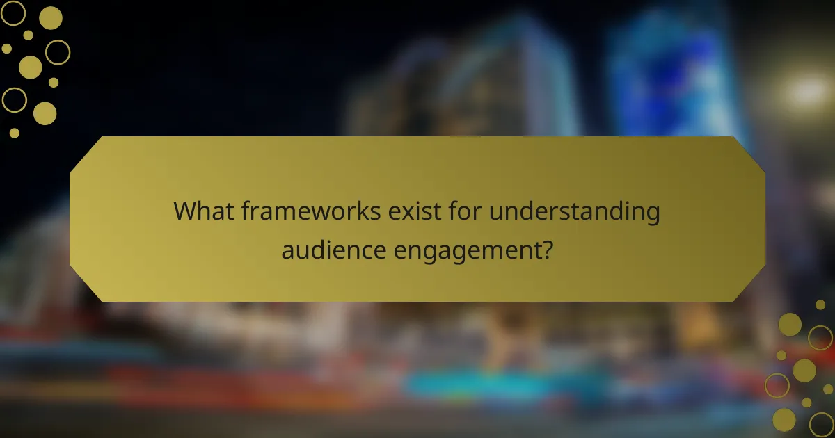 What frameworks exist for understanding audience engagement?