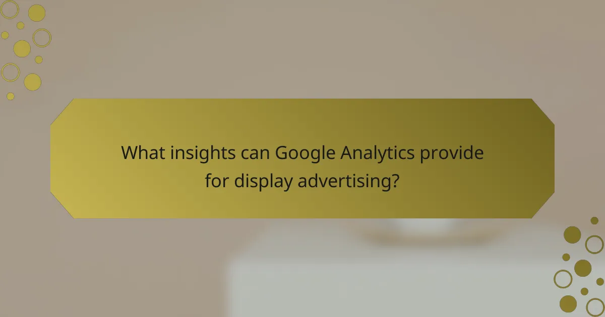 What insights can Google Analytics provide for display advertising?