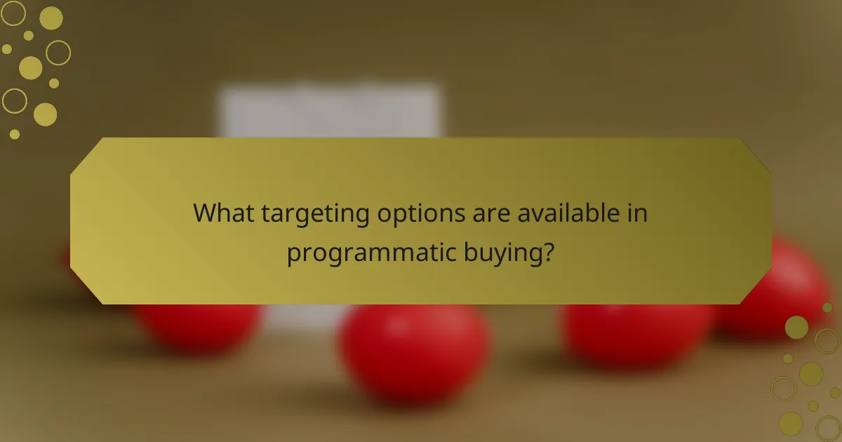What targeting options are available in programmatic buying?